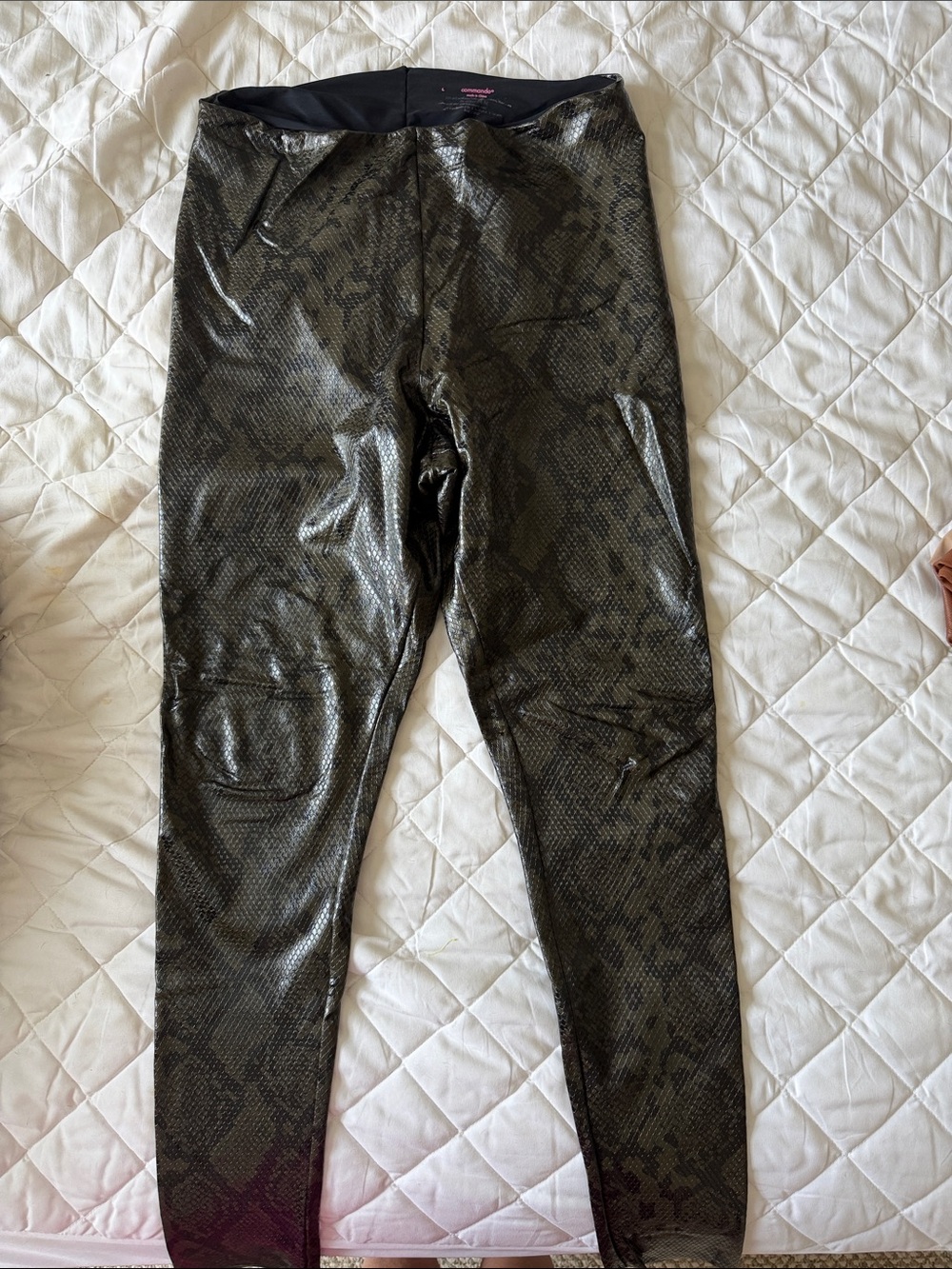 Commando Black Waistband with Metallic Black/Green Snakeprint